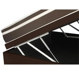 Cama Box com Baú Casal + Colchão de Molas - Anjos - Classic Superlastic 138cm Marrom - 3
