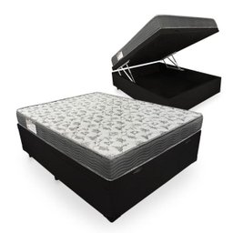 Cama Box com Baú Casal + Colchão de Espuma D33 - Ortobom - Iso 100 138cm Preto - 1