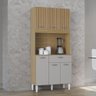 Cozinha Kit Cassia 6 Portas e 1 Gaveta Damasco Ripado Off White- Poquema - 2