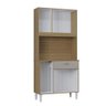 Cozinha Kit Cassia 6 Portas e 1 Gaveta Damasco Ripado Off White- Poquema - 4