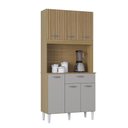 Ver imagem 1 de Cozinha Kit Cassia 6 Portas e 1 Gaveta Damasco Ripado Off White- Poquema