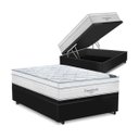 Ver imagem 1 de Cama Box com Baú Casal + Colchão de Molas Ensacadas - Ortobom - Freedom 138cm Preto