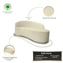 Ver imagem 3 de Sofá Decorativo Divã Forma Orgânica Curvo Bouclé para Salas e Consultorio Aurea