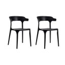 Ver imagem 2 de Kit 2 Cadeiras de Jantar Chifre Preta – Design Moderno em Polipropileno para Sala e Cozinha