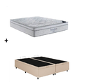 Ver imagem 1 de Cama Box Baú Casal Bipartido Bege Colchão Freedom Molas Ensacadas 138x188 - Ortobom