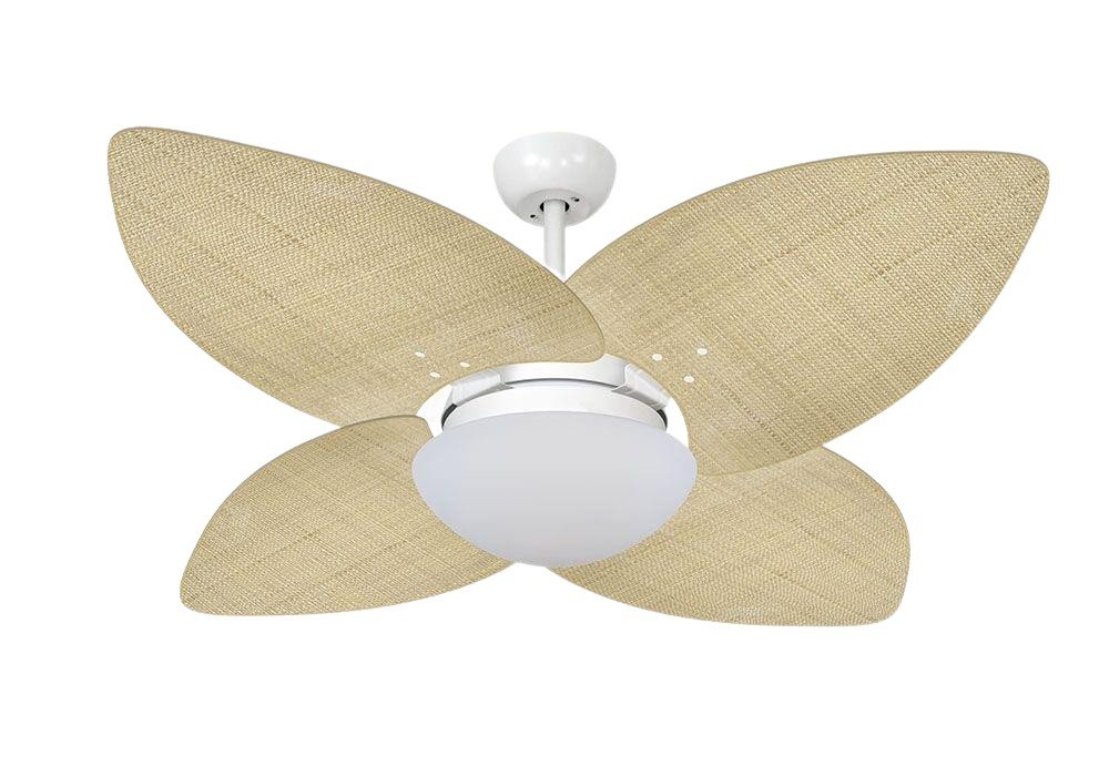 Ventilador Teto Branco Vidro Fechado 4 Pás Big Flower Palmae - 1