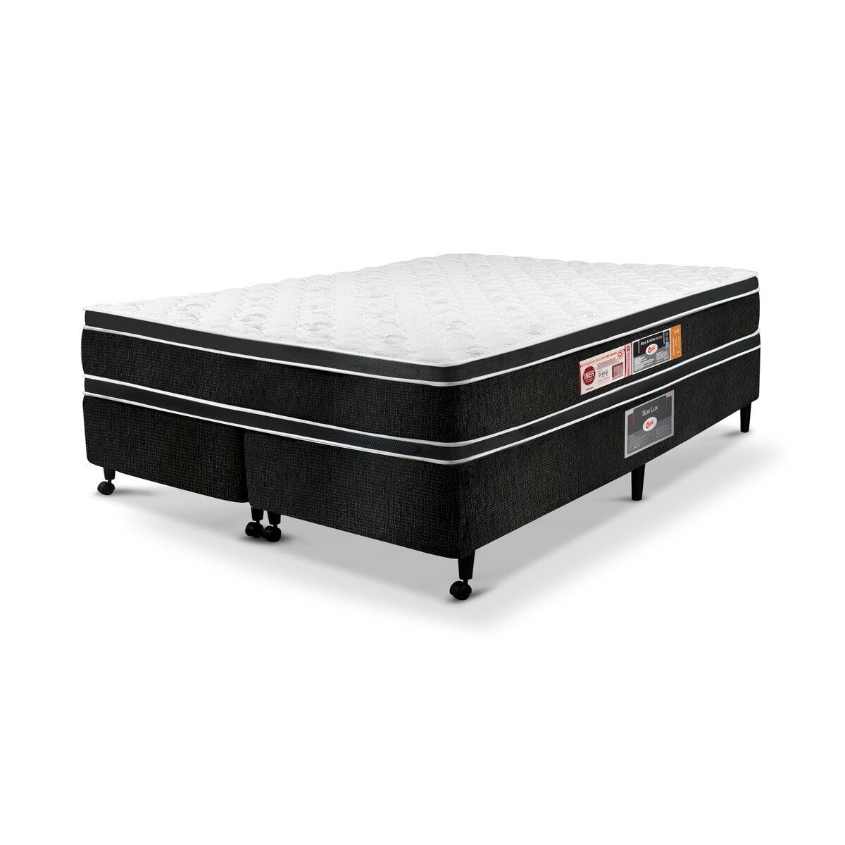 Cama Box Queen Castor Black e White Air Double Face D33 158x198x54 + Box Castor - 1