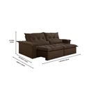 Ver imagem 2 de Sofá Retrátil e Reclinável Ventura 2,00m Pillow com 20cm Fibra Siliconada - Jolie Marrom