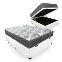 Ver imagem 1 de Cama Box Baú Casal Sintético Branco + Colchão Ortobom Iso Superpocket 68x138x188