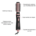 Ver imagem 4 de Escova Rotativa Mondial 1200w Black Rose Erb-01 Seca e Modela Bivolt