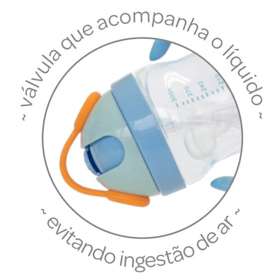 Copo de transição infantil para bebês com alça removível 300ml - Azul - 3