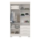 Ver imagem 3 de Guarda Roupa Solteiro 119cm 4 Portas 3 Gavetas Capelinha com Espelho 100% Mdf Débora