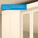 Ver mais imagens de Guarda-Roupa Solteiro 4 Portas 3 Gavetas Capelinha com Espelho 100% MDF 119cm Nerina Espresso Móveis Branco