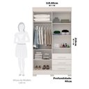Ver imagem 4 de Guarda-Roupa Solteiro 4 Portas 3 Gavetas Capelinha com Espelho 100% MDF 119cm Nerina Espresso Móveis Branco