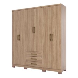 Guarda Roupa Casal Ambiente City 6 Portas Jequitibá Brilho - Henn - 2