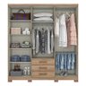 Guarda Roupa Casal Ambiente City 6 Portas Jequitibá Brilho - Henn - 3