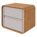 Ver imagem 1 de Mesa de Cabeceira 2 Gavetas Loop - Lopas Amendoa Clean/off White