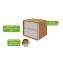 Ver imagem 4 de Mesa de Cabeceira 2 Gavetas Loop - Lopas Amendoa Clean/off White