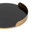 Ver imagem 2 de Bandeja Decorativa Metal Dourado com Espelho Preto 32cm 22659p Mart