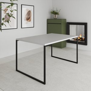 Mesa de Jantar Industrial Branca Manchester