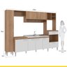 Cozinha Modulada Inova 270x192Cm Balcão Para Pia e Cooktop Carvalho Branco MDP - ClickLar - 4