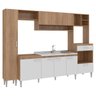 Cozinha Modulada Inova 270x192Cm Balcão Para Pia e Cooktop Carvalho Branco MDP - ClickLar - 1
