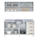 Ver imagem 4 de Armário de Cozinha de Aço 2 Peças com Vidro e Balcão para Pia Star New