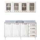 Ver imagem 3 de Armário de Cozinha de Aço 2 Peças com Vidro e Balcão para Pia Star New