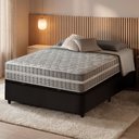 Ver imagem 2 de Cama Box Baú Solteiro Preto + Colchão Molas Ensacadas Zidi Miami 88x188x64cm