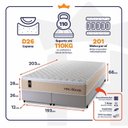 Ver imagem 3 de Cama Box King Alford com Colchão Molas Ensacadas 193x203x66 Bege