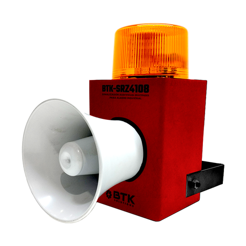 Sirene Industrial Robusta Alarme Audiovisual 500 Metros Btk-srz4108