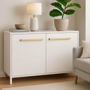 Ver imagem 2 de Kit 30 Puxadores Alça Dourado para Móveis 352mm Zamac Piauí Gavetas Armários Guarda-roupas