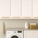 Ver imagem 6 de Kit 30 Puxadores Alça Dourado para Móveis 352mm Zamac Piauí Gavetas Armários Guarda-roupas