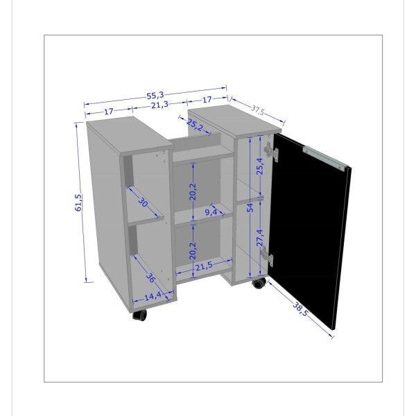 Gabinete para Banheiro com Espelheira 1 Porta Móveis Bechara - 4