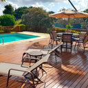 Ver imagem 2 de Kit Móveis para Piscina Jogo de Mesa 6 Cadeiras e 2 Espreguiçadeiras de Alumínio