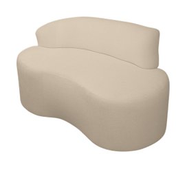 Sofá Curvo 2 Lugares Feijão Orgânico Divã Suede Capuccino + Brindes - 5