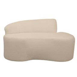 Sofá Curvo 2 Lugares Feijão Orgânico Divã Suede Capuccino + Brindes - 6