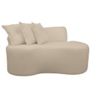 Ver imagem 1 de Sofá Curvo 2 Lugares Feijão Orgânico Divã Suede Capuccino + Brindes