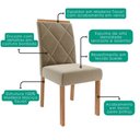 Ver imagem 6 de Mesa de Jantar Redonda Dani Mdf com 4 Cadeiras Estofadas Suede Off White Joli Molci