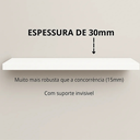 Ver imagem 3 de Prateleira Mdf 135x30 Moderna Suporte Parede Invisivel 30mm