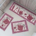 Ver imagem 2 de Jogo Tapete de Cozinha Algodão Cru 3 Peças Kitchen Ornare Sultan