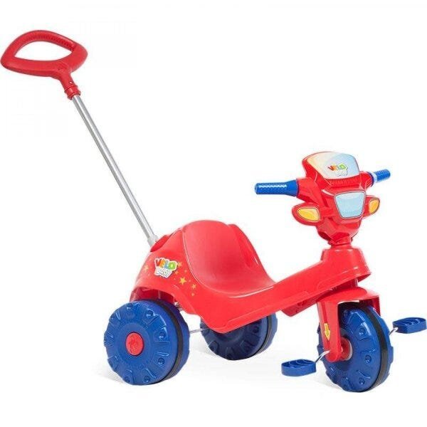 Triciclo Infantil Bandeirante Velobaby de Pedal com Empurrador