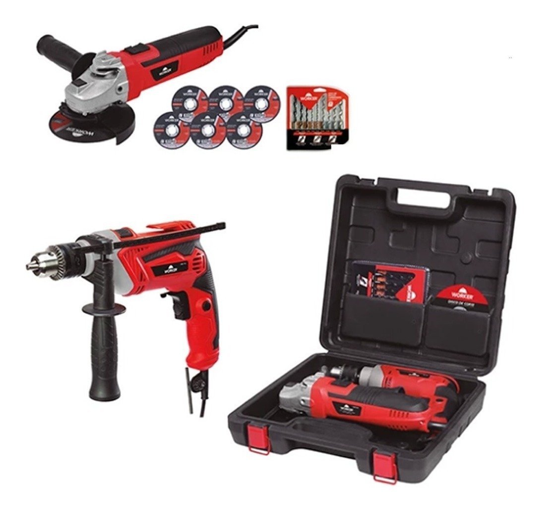 Kit Esmerilhadeira Furadeira 220v 24pc - Worker - 4