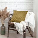 Ver imagem 2 de Almofada Tressê 50x50cm Veludo Mostarda - Casaepoltrona