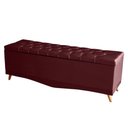 Ver imagem 3 de Kit Barcelona Cabeceira de Cama Painel e Calçadeira Baú King 195 Cm Suede Bordo do Lar Móveis e