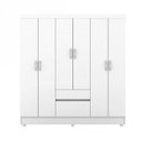 Ver imagem 2 de Conjunto Guarda-Roupa Casal 6 Portas e Cabeceira com 2 Mesas de Apoio Yescasa