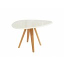 Ver imagem 1 de Mesa de Jantar Kappesberg em Madeira Maciça com Tampo de Vidro Off White 135cm