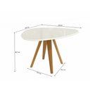 Ver imagem 2 de Mesa de Jantar Kappesberg em Madeira Maciça com Tampo de Vidro Off White 135cm