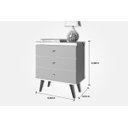 Ver imagem 3 de Criado Mesa de Cabeceira com 3 Gavetas Pés Palito Retrô em Madeira Maciça – J&a Móveis:branco