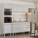 Ver imagem 1 de Armário de Cozinha Modulada 4 Peças CP12 com Pia Inox Branco - Lumil Lumil Móveis